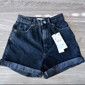 Zara High Rise Mom Fit Short